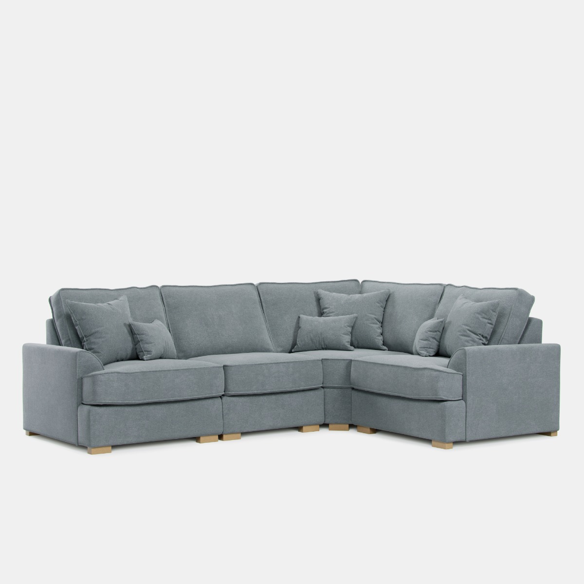 Corner Sofa - HERITAGE Fabric 3 Seater Left Hand Facing - Light Blue - Edgbaston Living