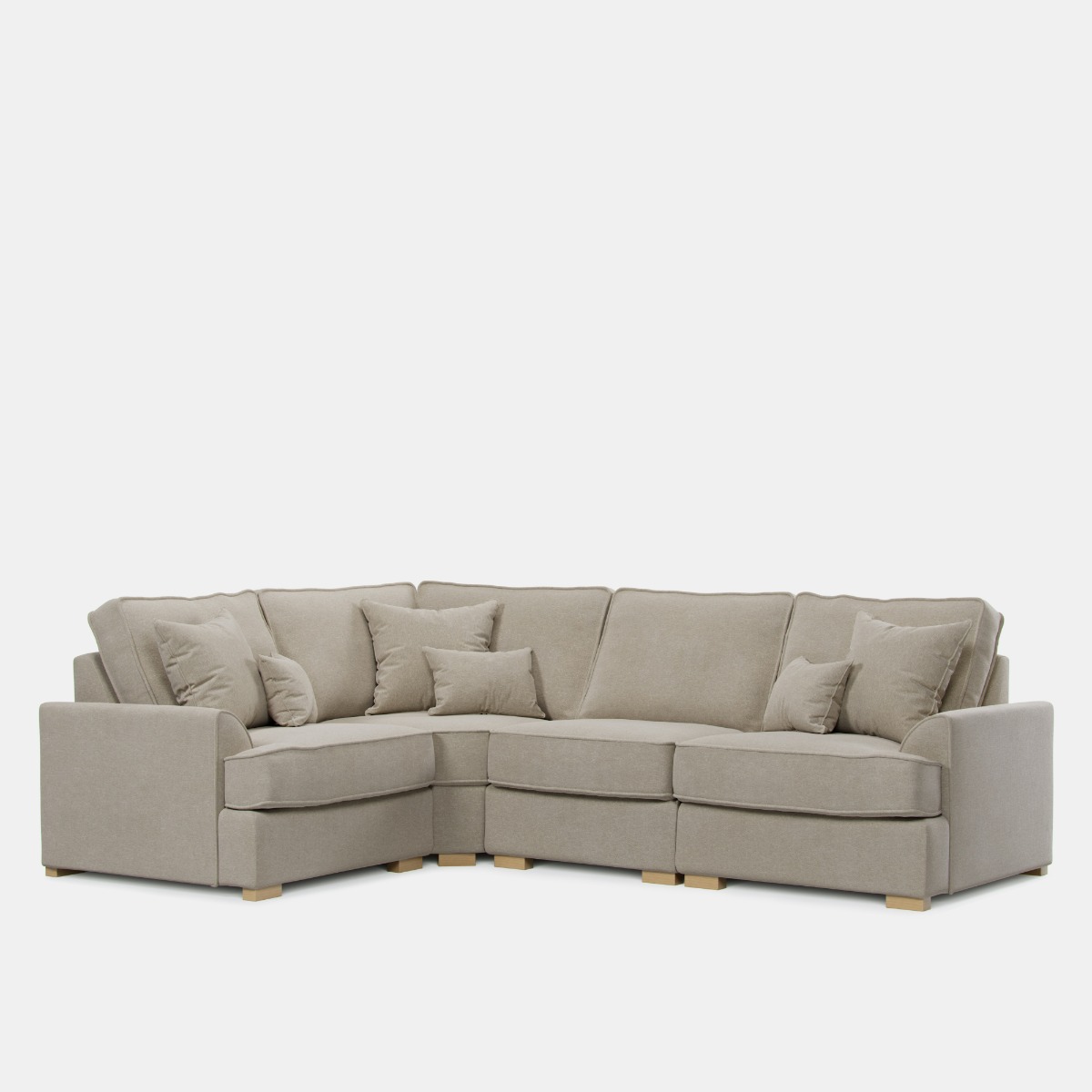 Corner Sofa - HERITAGE Fabric 3 Seater Right Hand Facing - Light Beige - Edgbaston Living