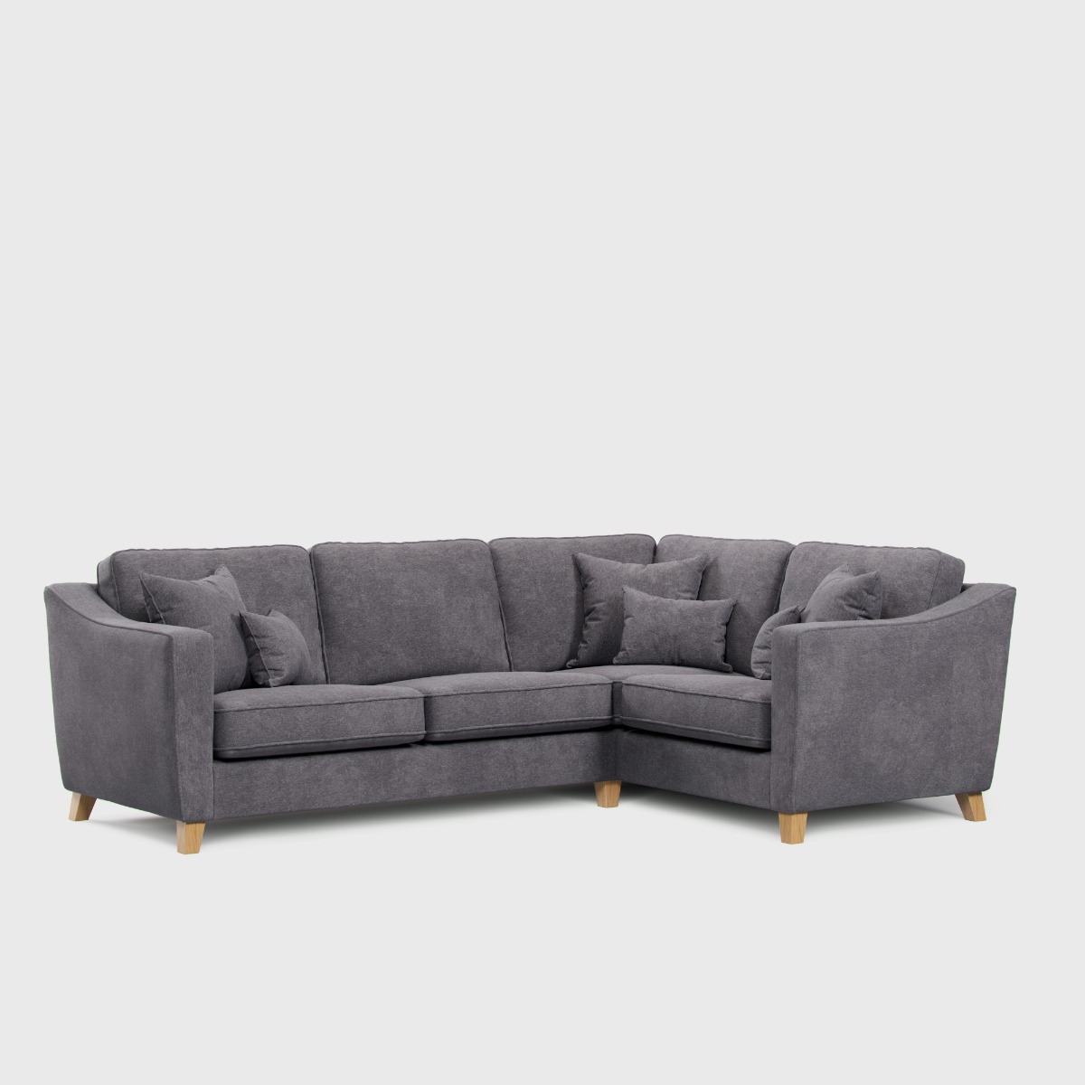 Corner Sofa - KRISTY Fabric 3 Seater Left Hand Facing - Grey - Edgbaston Living