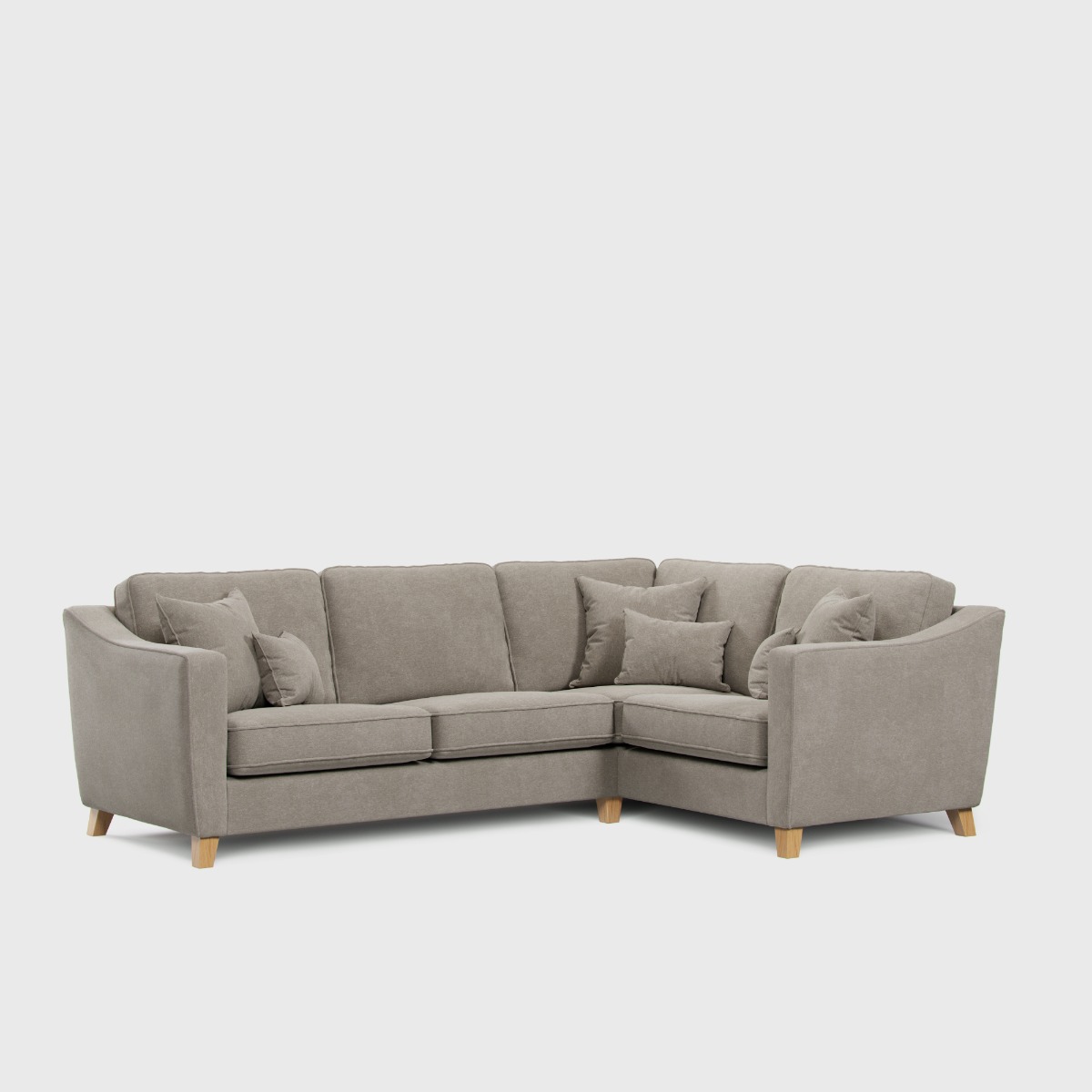 Corner Sofa - KRISTY Fabric 3 Seater Left Hand Facing - Light Beige - Edgbaston Living
