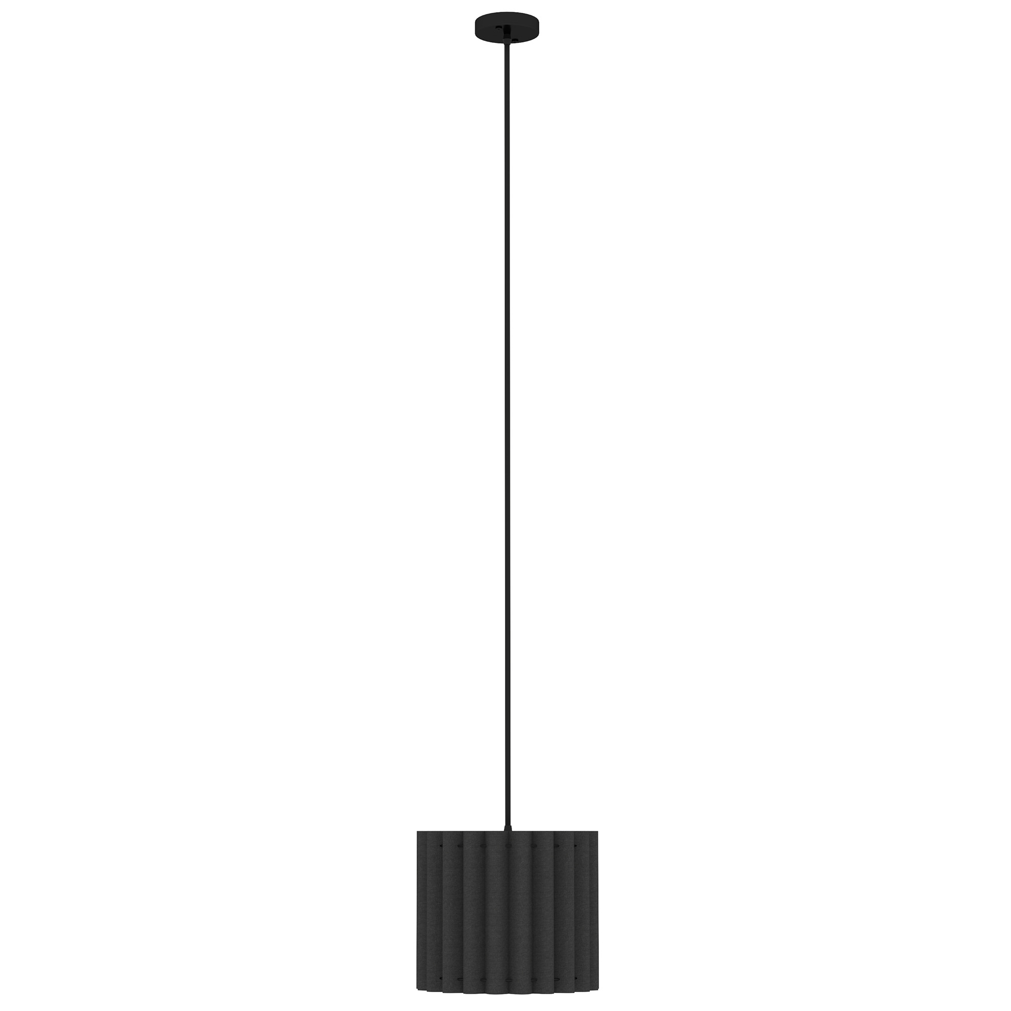 HERON Linen Pendant Light Modern Wave Ceiling Light Shade Black - Life Essentials