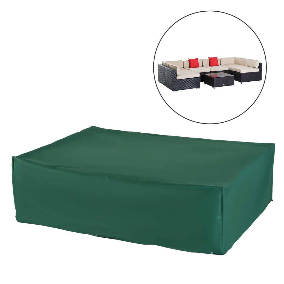 Waterproof Garden Rattan Furniture Set Cover - Dark Green - Aldo & Ehren