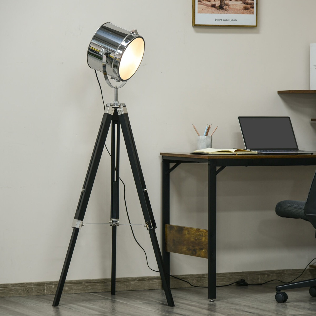 Adjustable Tripod Floor Lamp Reading Lamp - Sliver - Aldo & Ehren