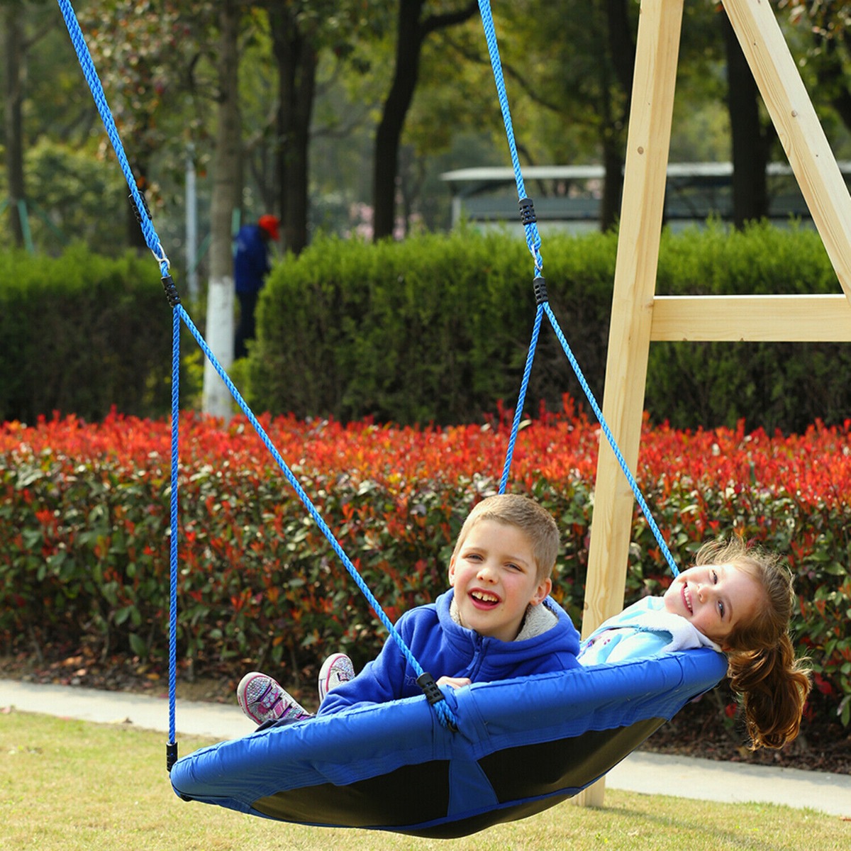 Kids Tree Spin Round Swing Rope - Black & Blue - Aldo & Ehren