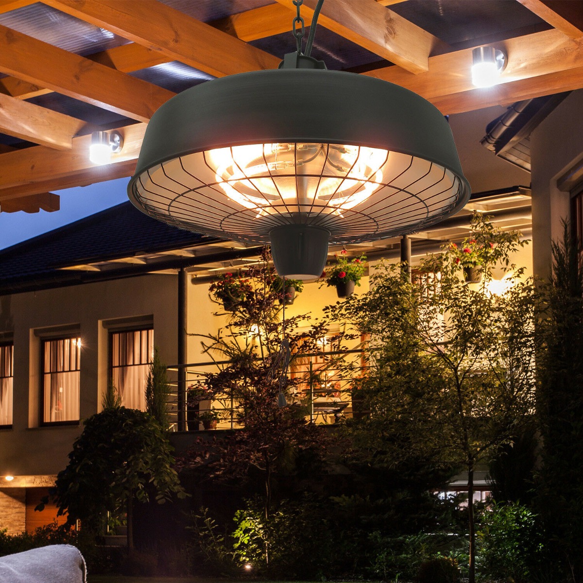 Garden Ceiling Electric Patio Heater Halogen Infrared Light - Aldo & Ehren