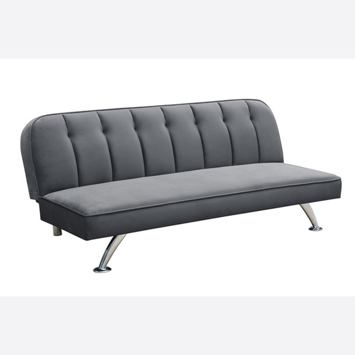 Brighton 3 Seater Velvet Sofabed - Grey - Leeds Plywood