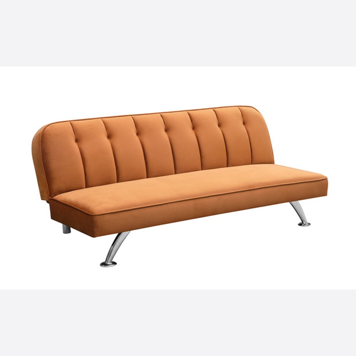 Brighton 3 Seater Velvet Sofabed - Orange - Leeds Plywood
