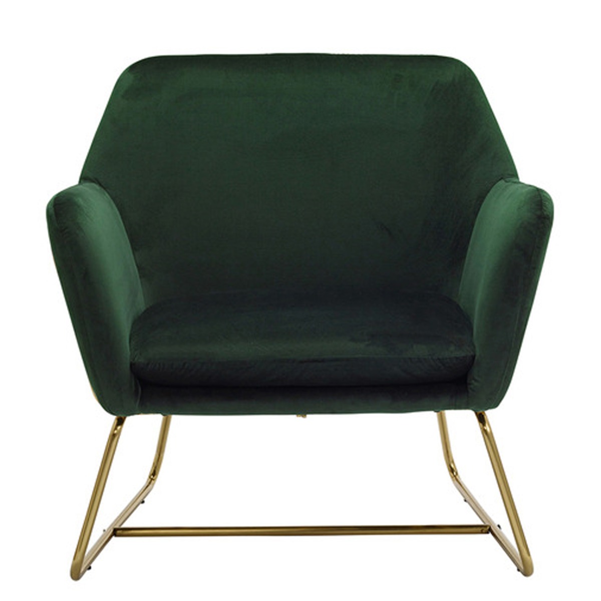 Charles Gold Frame Armchair With Cushion - Green - Leeds Plywood