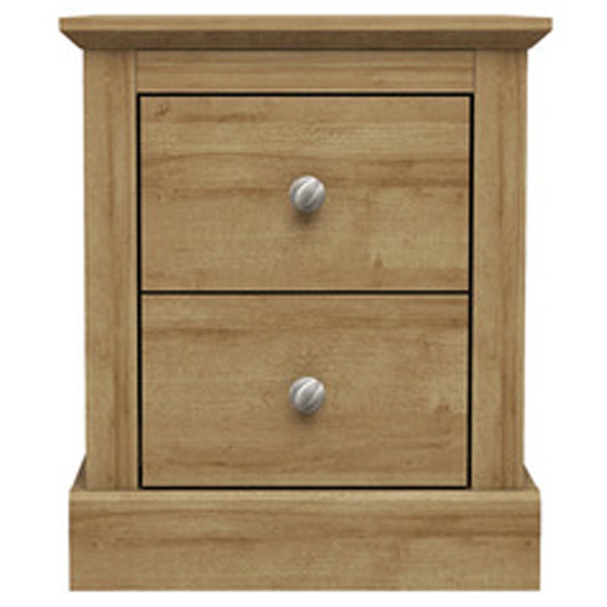 Bedside Table - DEVON 2 Drawer Nightstand Oak 45.9cm - Leeds Plywood