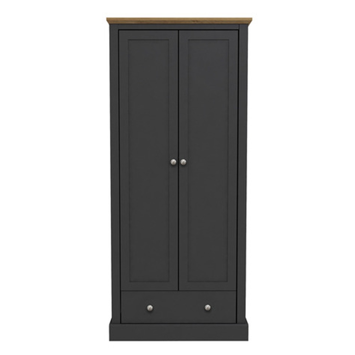 Wardrobe - DARTFORD 2 Door Wardrobe Charcoal 79.7cm - Leeds Plywood