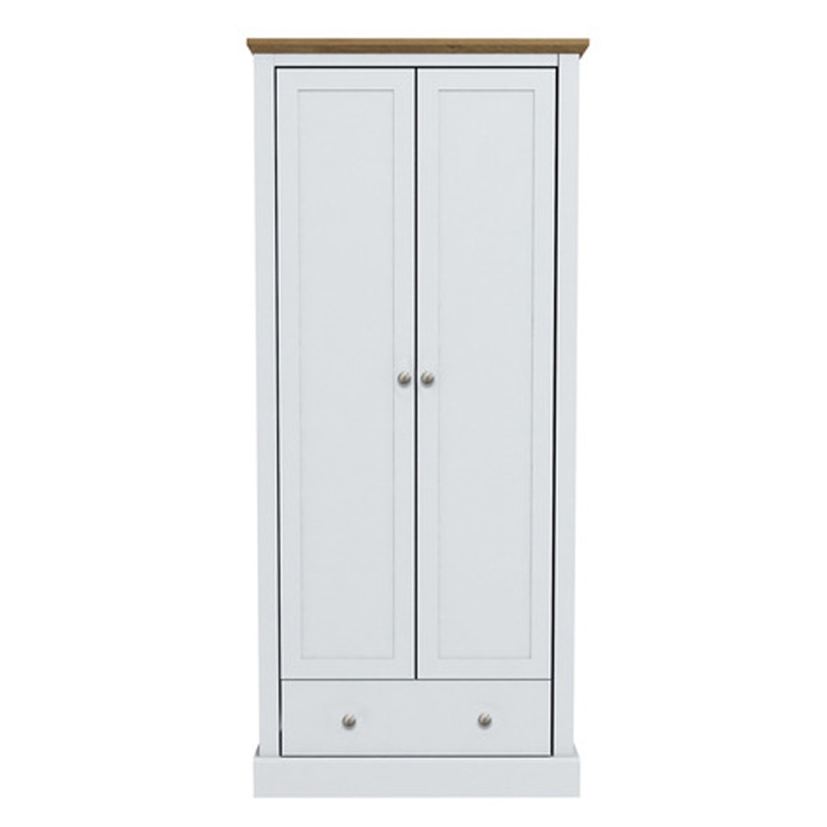 Wardrobe - DARTFORD 2 Door Wardrobe White 79.7cm - Leeds Plywood