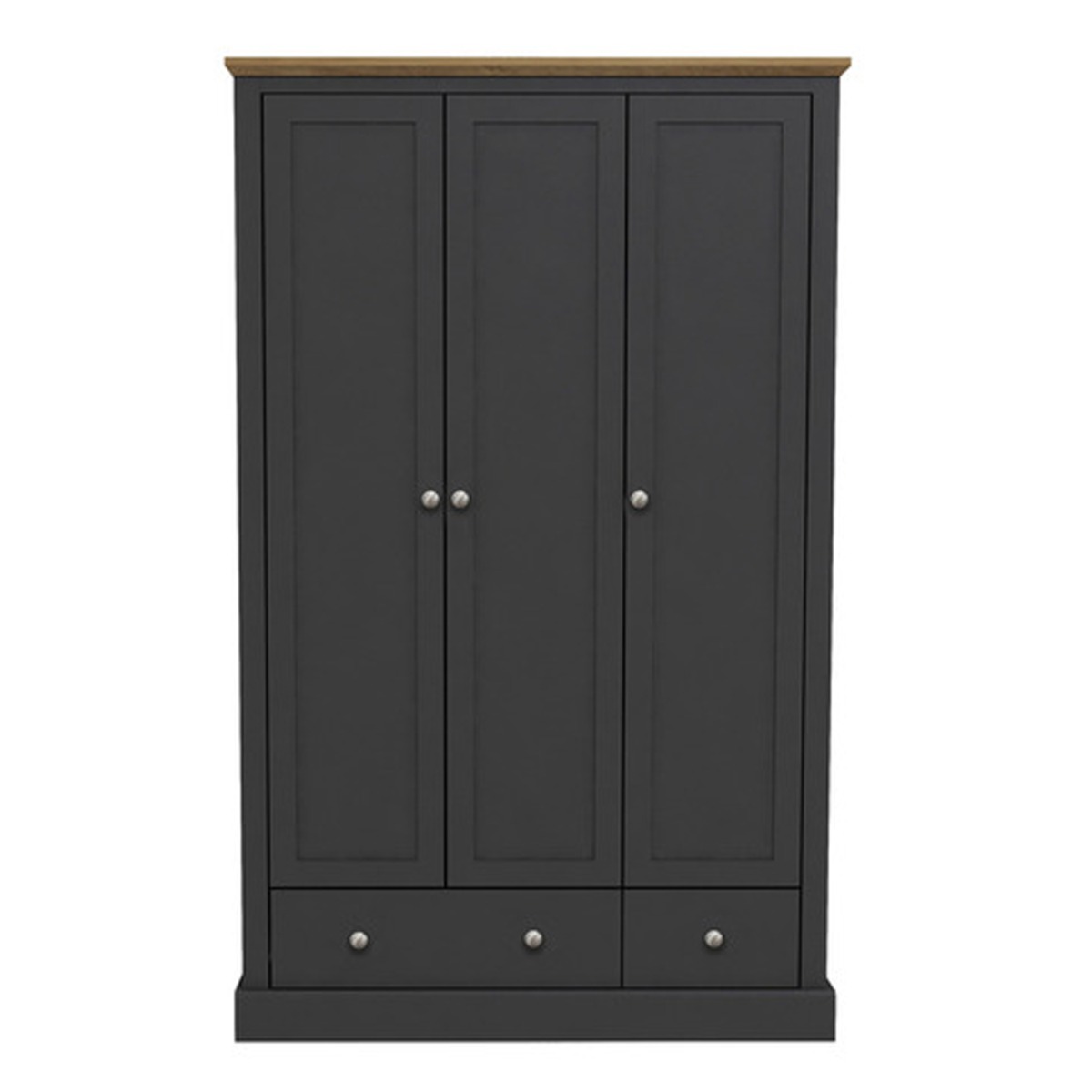 Wardrobe - DARTFORD 3 Door Wardrobe Charcoal 112.9cm - Leeds Plywood