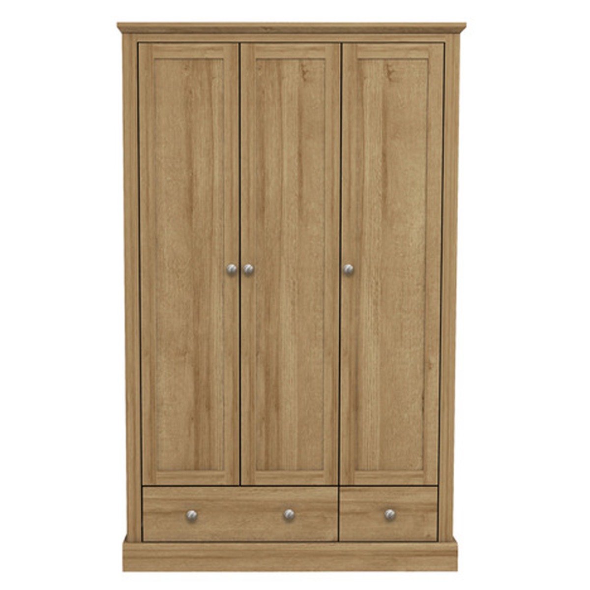 Wardrobe - DARTFORD 3 Door Wardrobe Oak 112.9cm - Leeds Plywood
