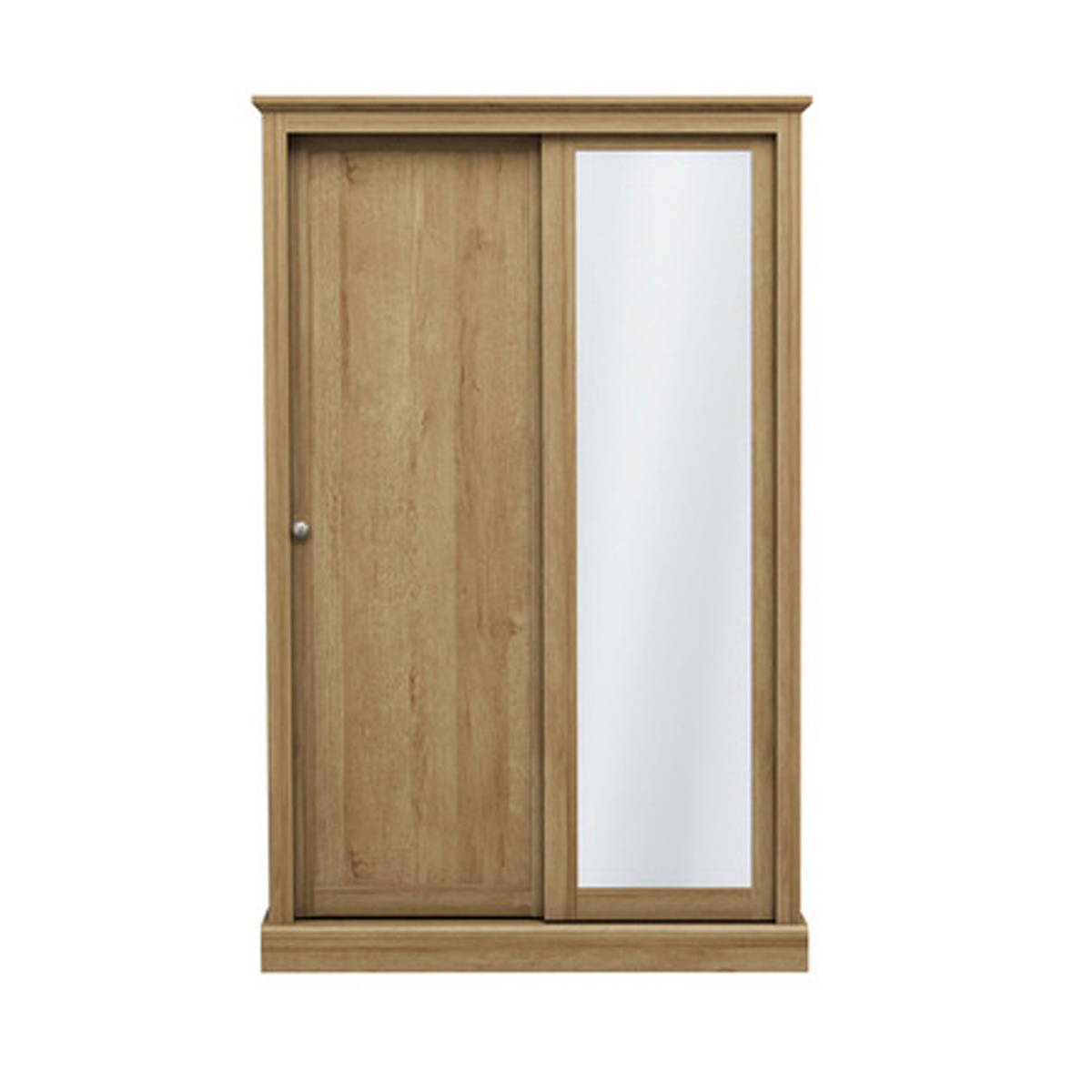 Sliding Wardrobe - DARTFORD 2 Door Mirrored Wardrobe Oak 113.8cm - Leeds Plywood