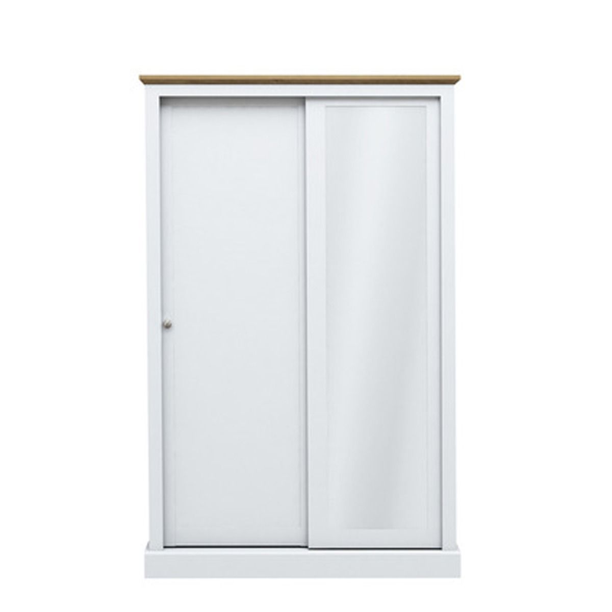 Sliding Wardrobe - DARTFORD 2 Door Mirrored Wardrobe White 113.8cm - Leeds Plywood