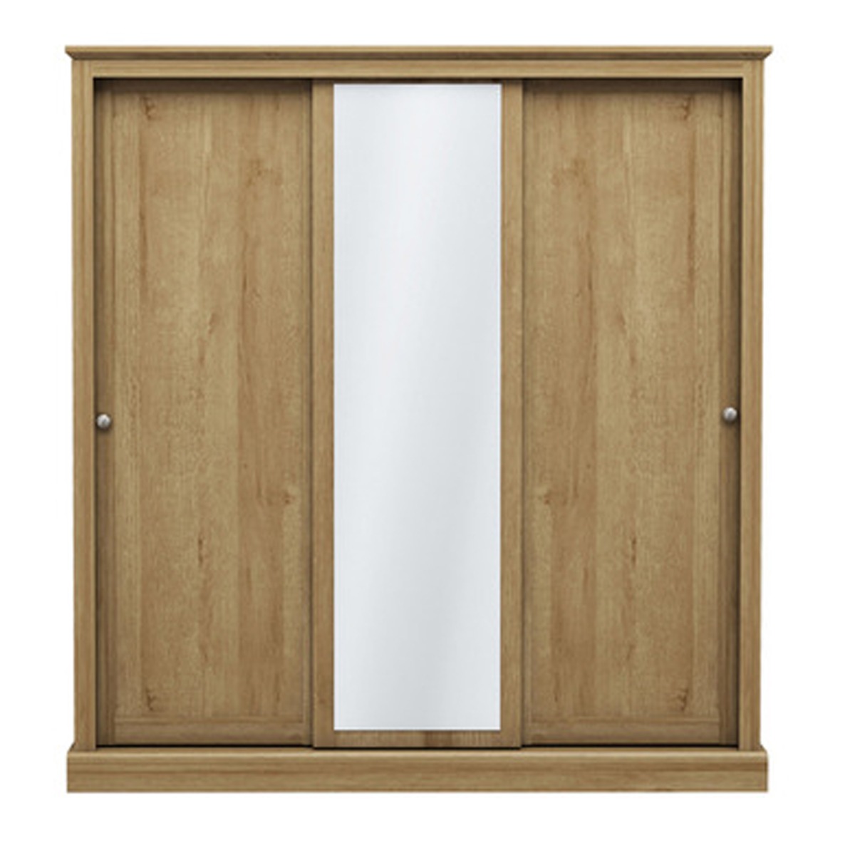 Sliding Wardrobe - DARTFORD 3 Door Mirrored Wardrobe Oak 176cm - Leeds Plywood