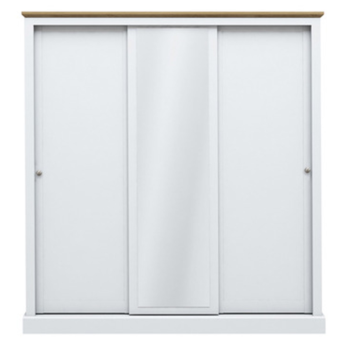 Sliding Wardrobe - DARTFORD 3 Door Mirrored Wardrobe White 176cm - Leeds Plywood