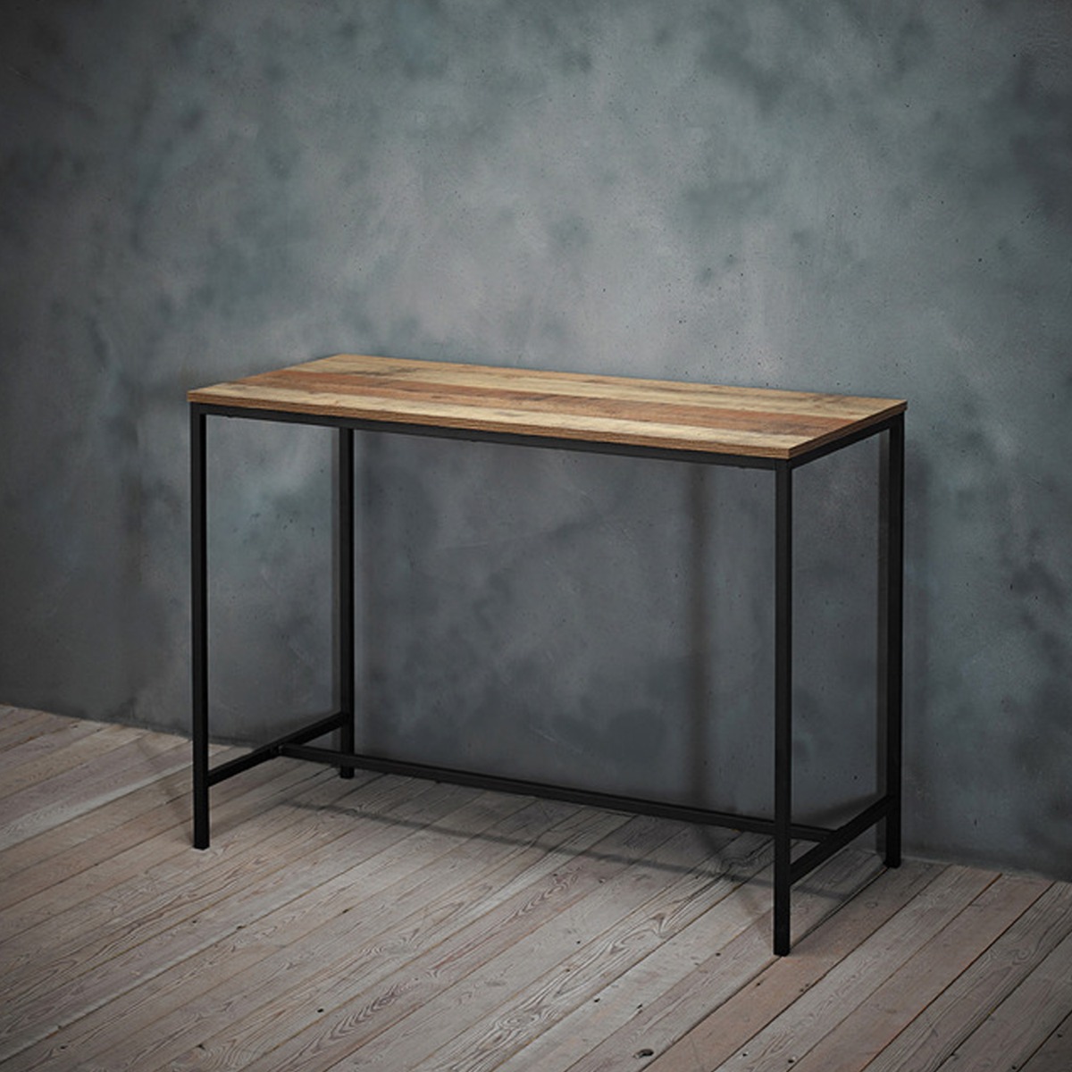 Hoxton Industrial Chic Style Computer Desk - Wood Effect - Leeds Plywood