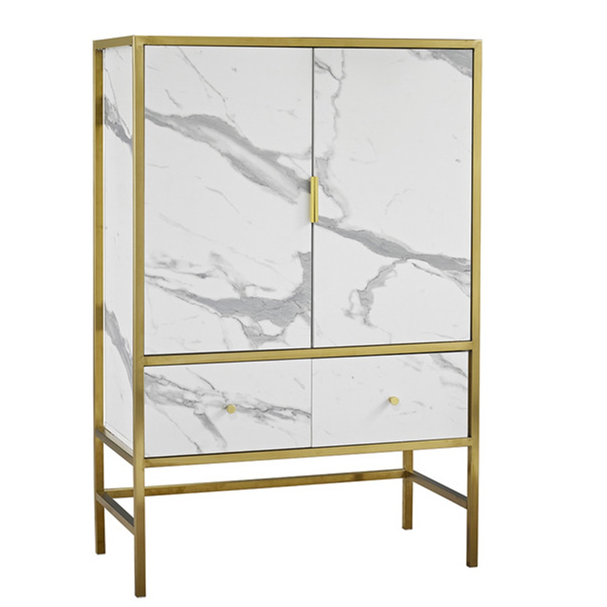 Monaco Luxurious 2 Doors Drinks Cabinet - White - Leeds Plywood