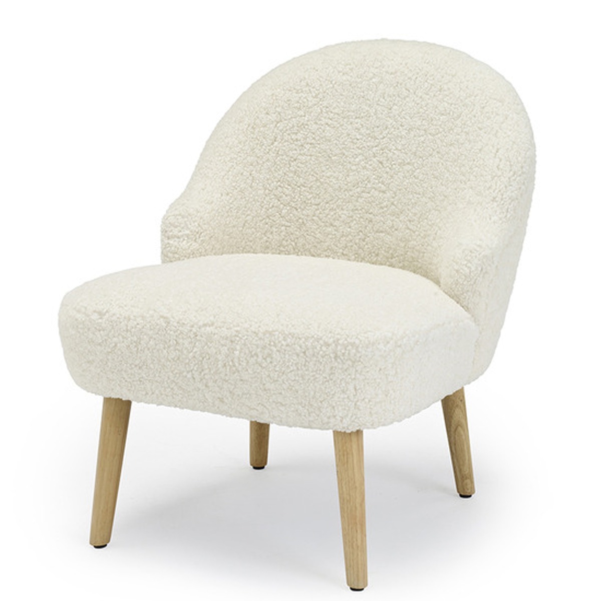 Ted Faux Fur Soft Cushioned Chair - White - Leeds Plywood