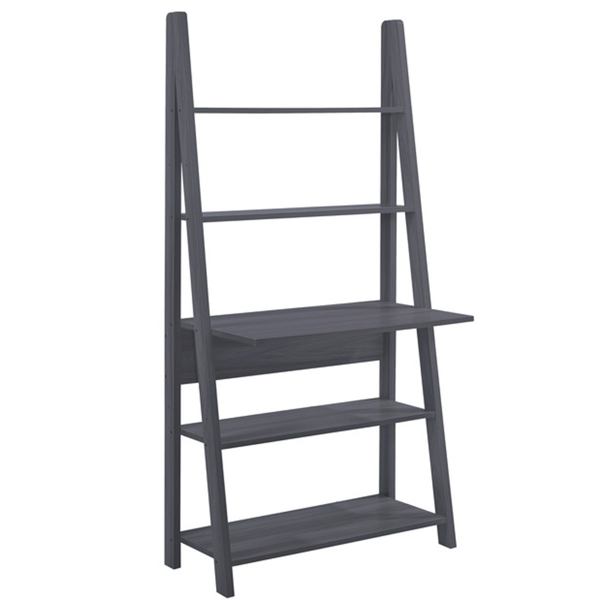 Tiva Ladder Style 3 Shelves Computer Desk - Matt Black - Leeds Plywood
