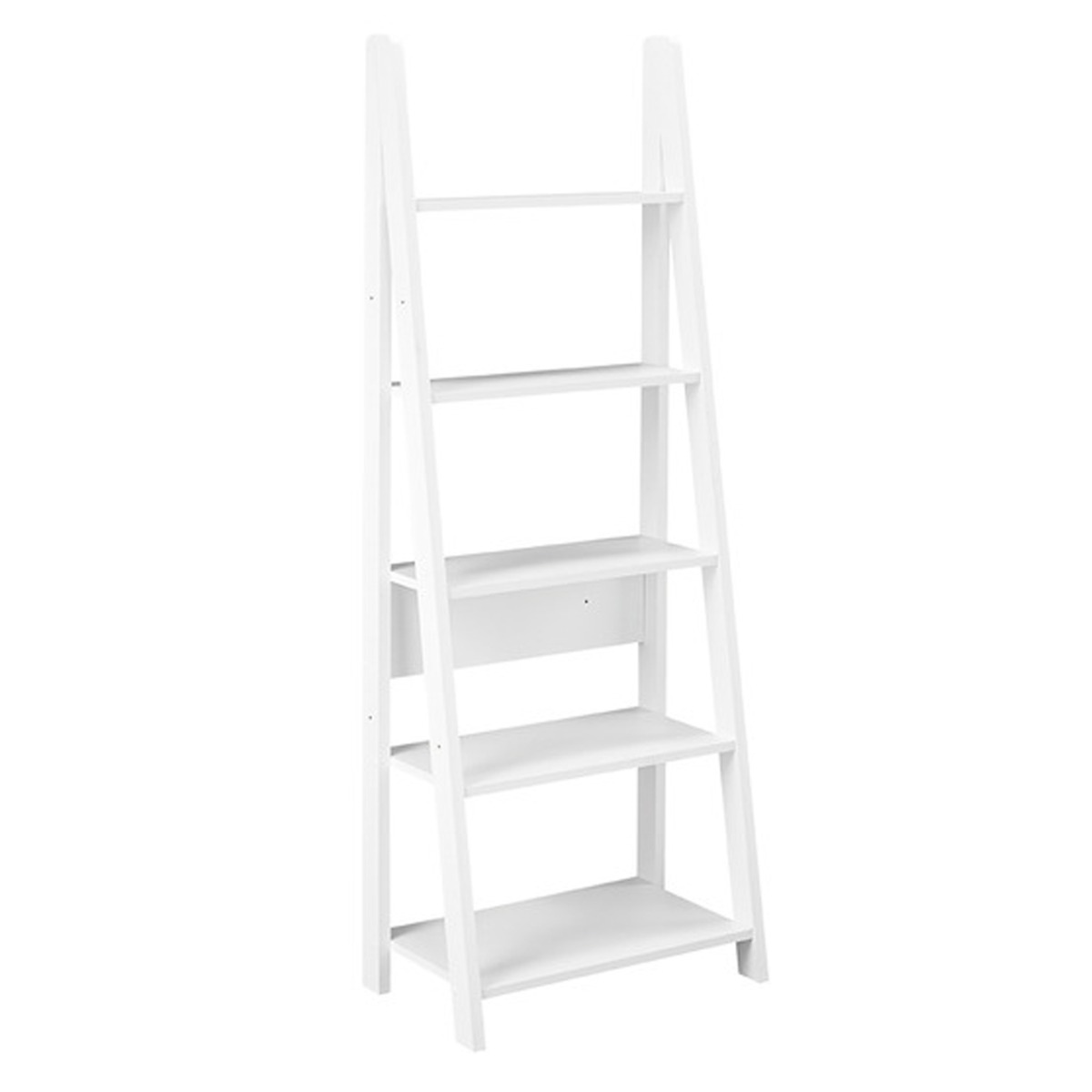 Tiva Ladder Style Bookcase with 4 Shelves - White - Leeds Plywood