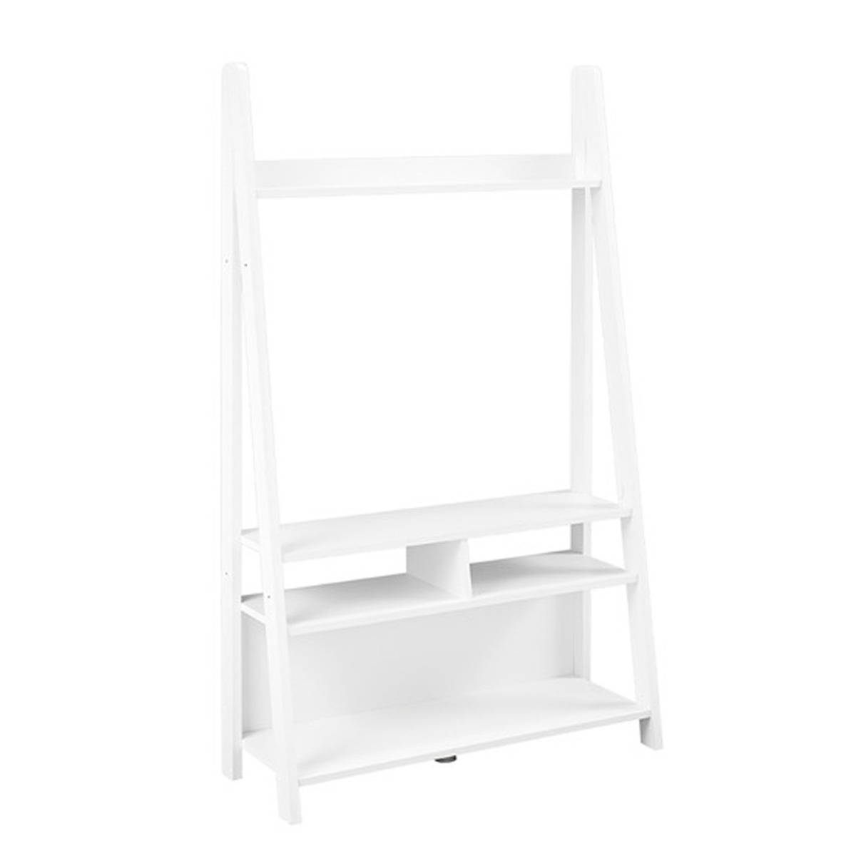 Tiva Ladder Style Tv Stand Unit with 3 Shelves - White - Leeds Plywood