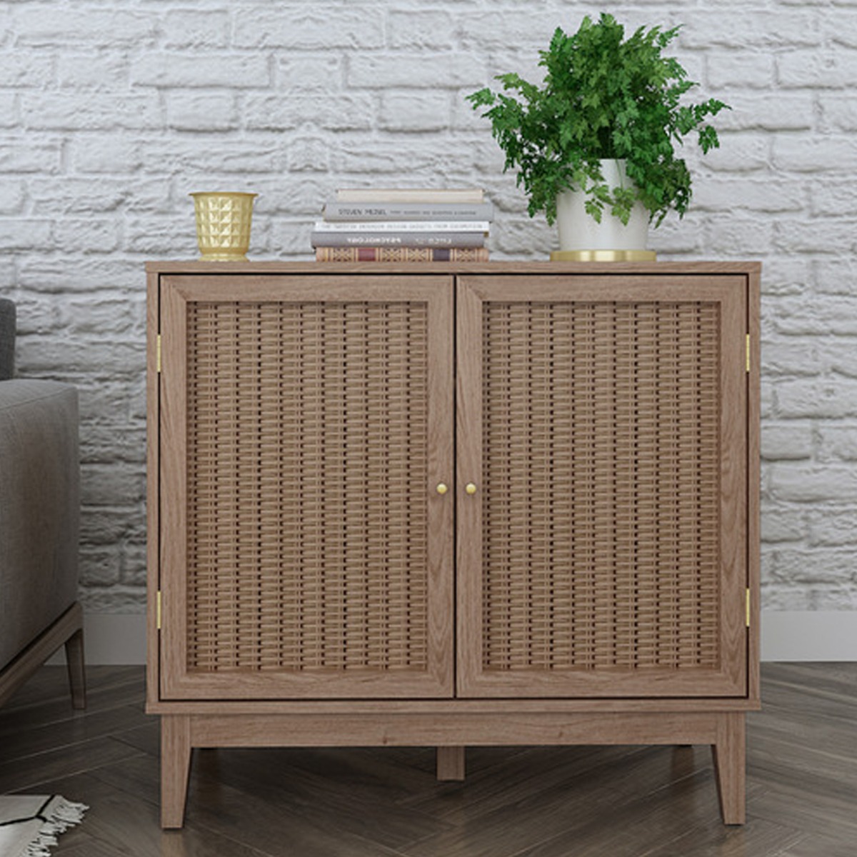 Bordeaux Wooden Framed 2 Door Small Sideboard - Oak - Leeds Plywood