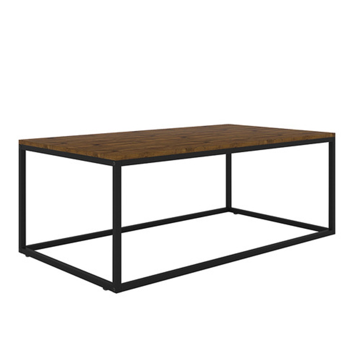 Ealing Black Metal With Rustic Wood Effect Coffee Table - Vintage Pine - Leeds Plywood