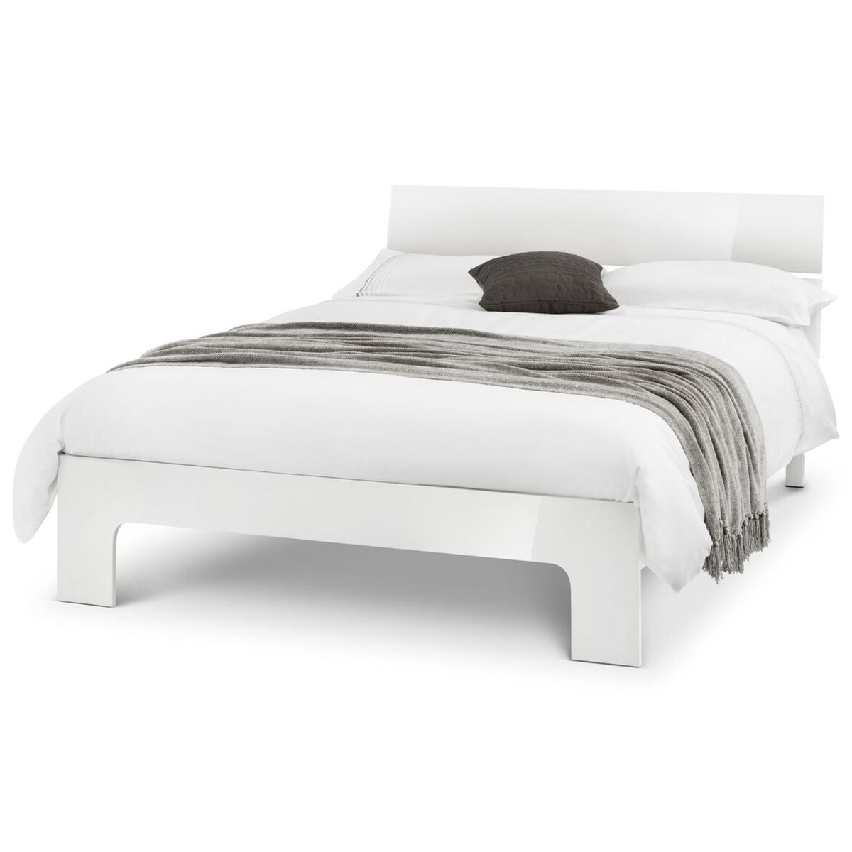 Manhattan White Gloss Bed - Kingsize 5ft - JB Collections