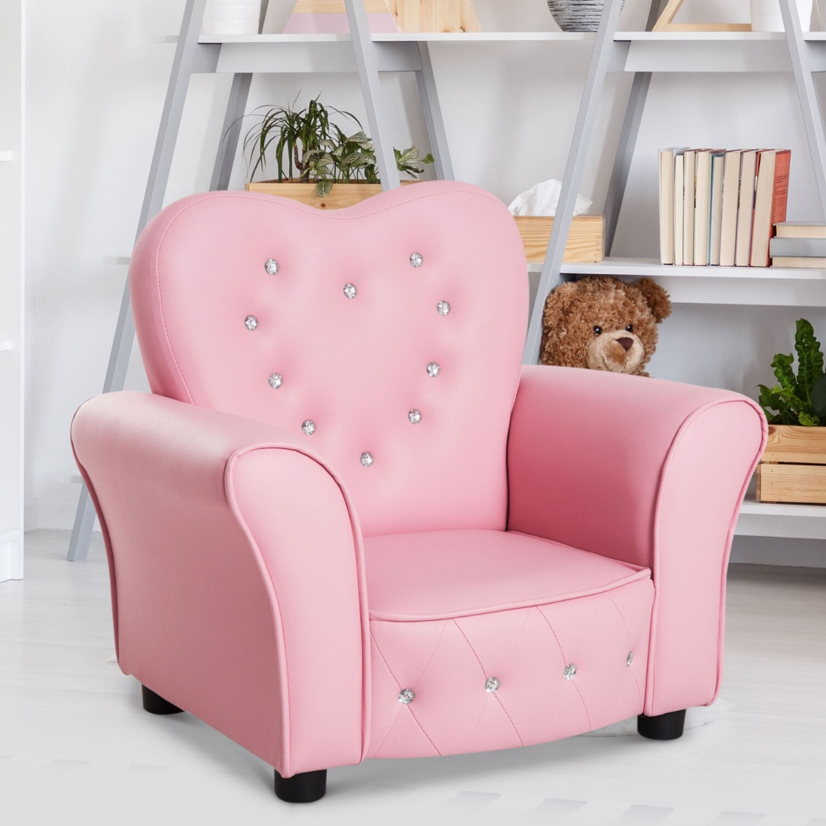 Children Sofa Armchair Seating Chair Relax Girl Princess - Pink - Bedroom & More
