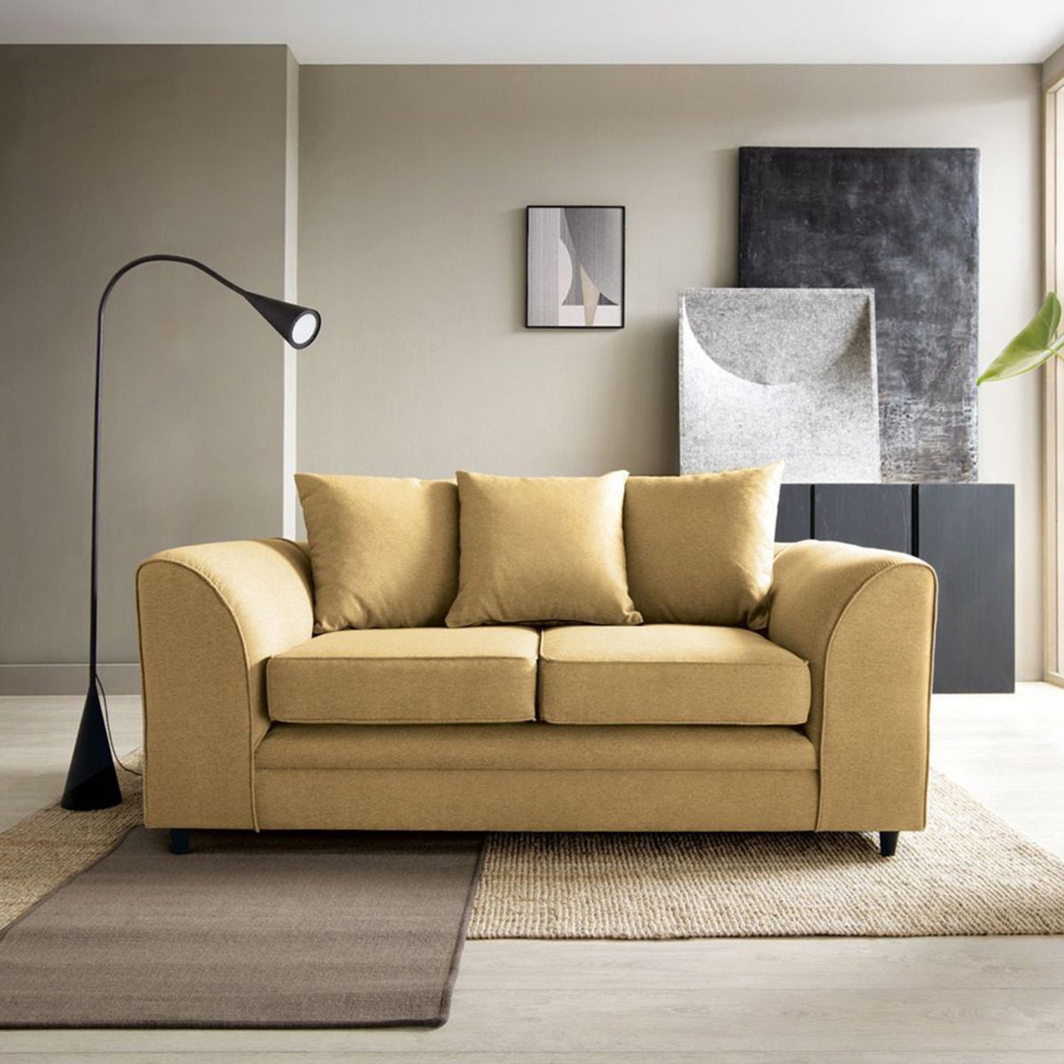 Darcie 2 Seater Sofa - Mustard - Moonlight Interiors