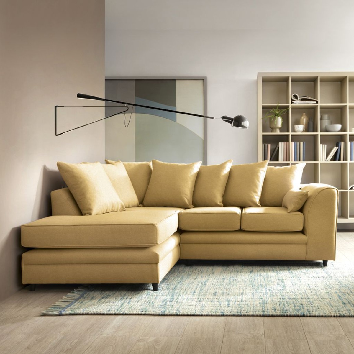 Darcie Corner Sofa - Mustard-Left Facing - Moonlight Interiors
