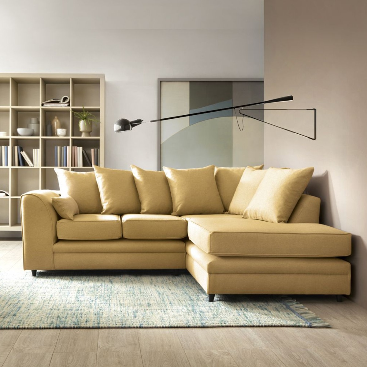 Darcie Corner Sofa - Mustard-Right Facing - Moonlight Interiors