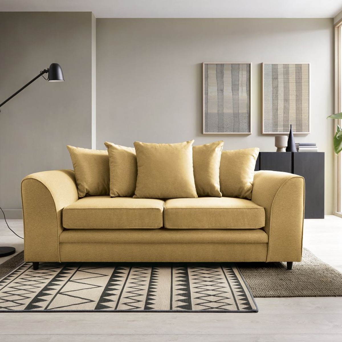 Darcie 3 Seater Sofa - Mustard - Moonlight Interiors