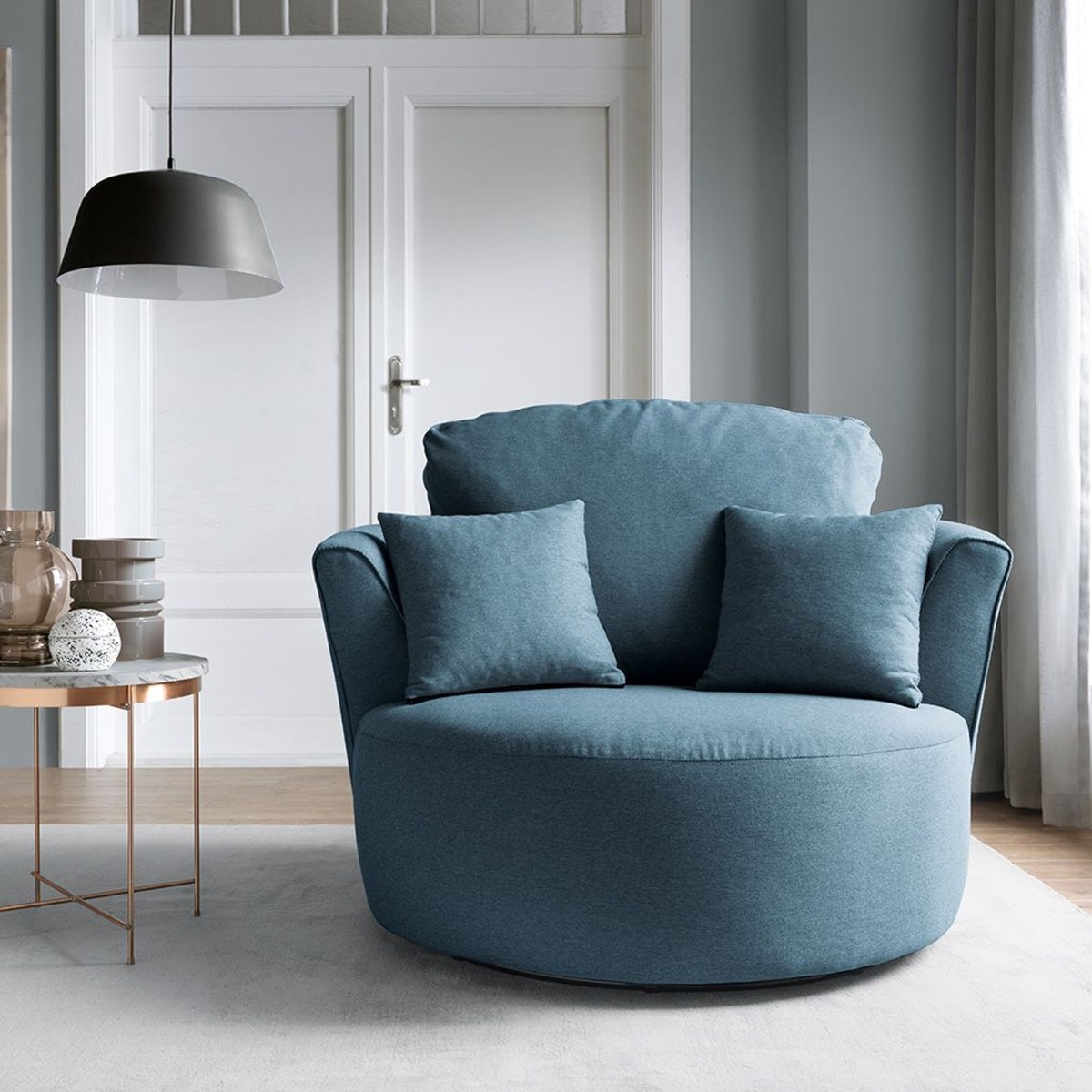 Darcie Swivel Chair - Teal - Moonlight Interiors