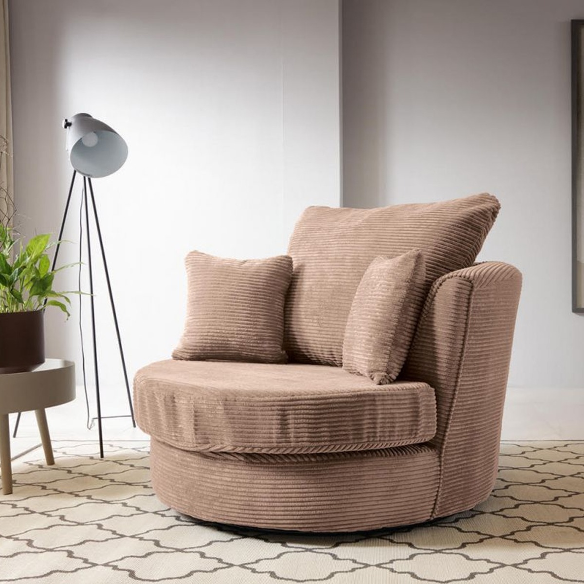 Fergasson Swivel Chair - Brown - Moonlight Interiors