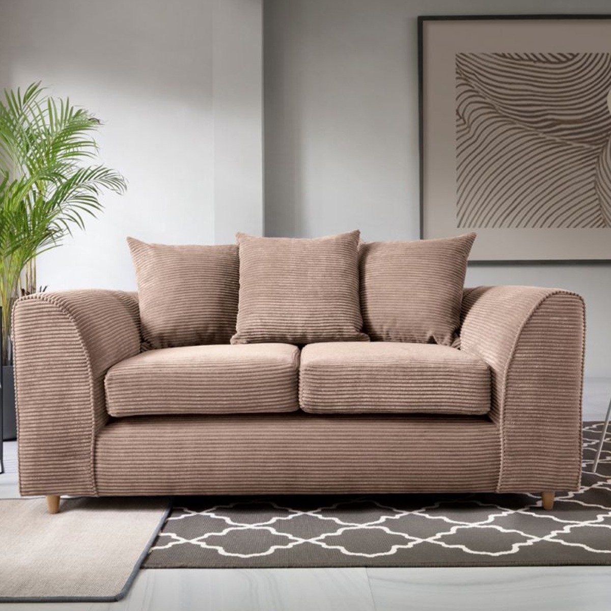 Jill Jumbo 2 Seater Sofa - Brown - Moonlight Interiors