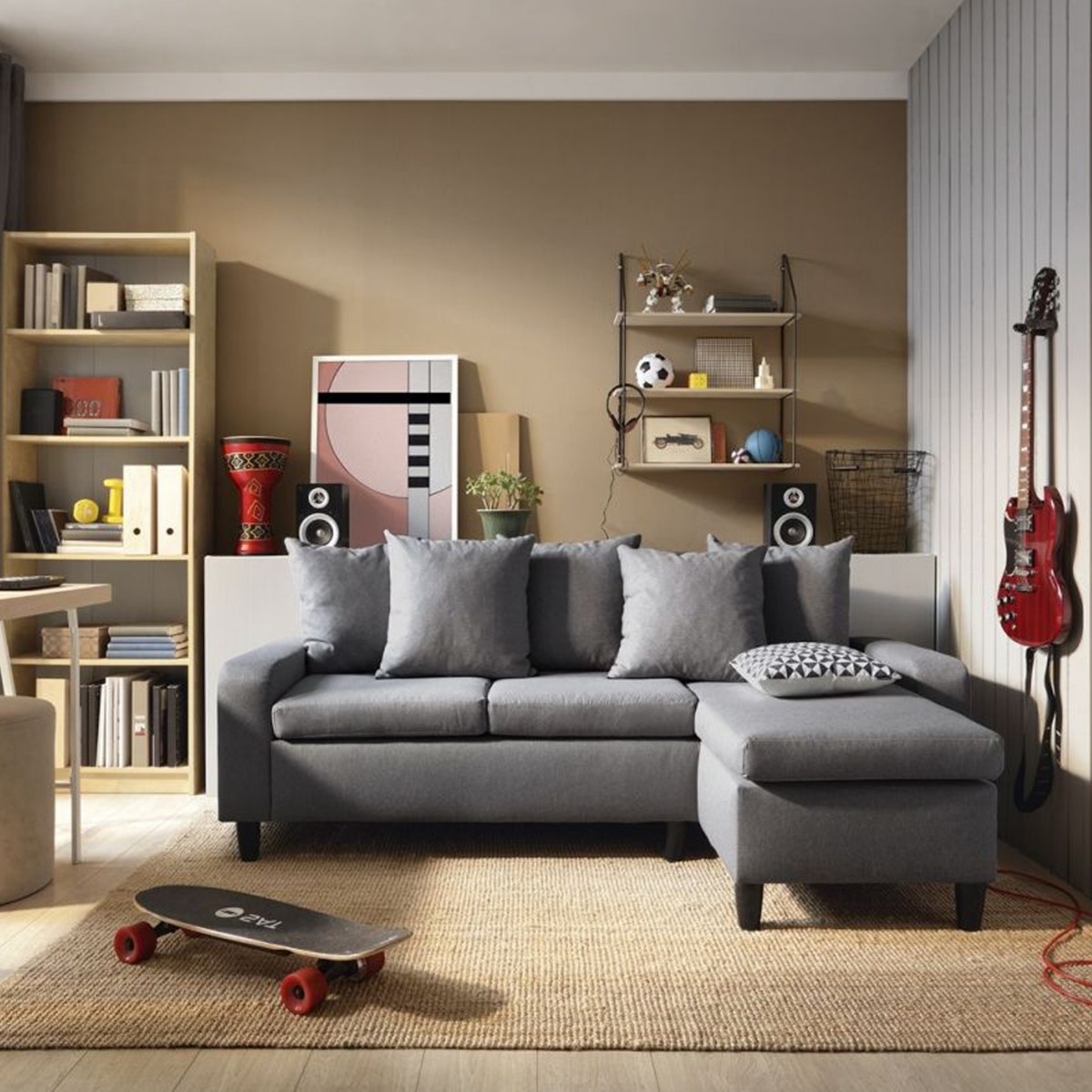 Nepal Corner Sofa - Dark Grey-Right Facing - Moonlight Interiors