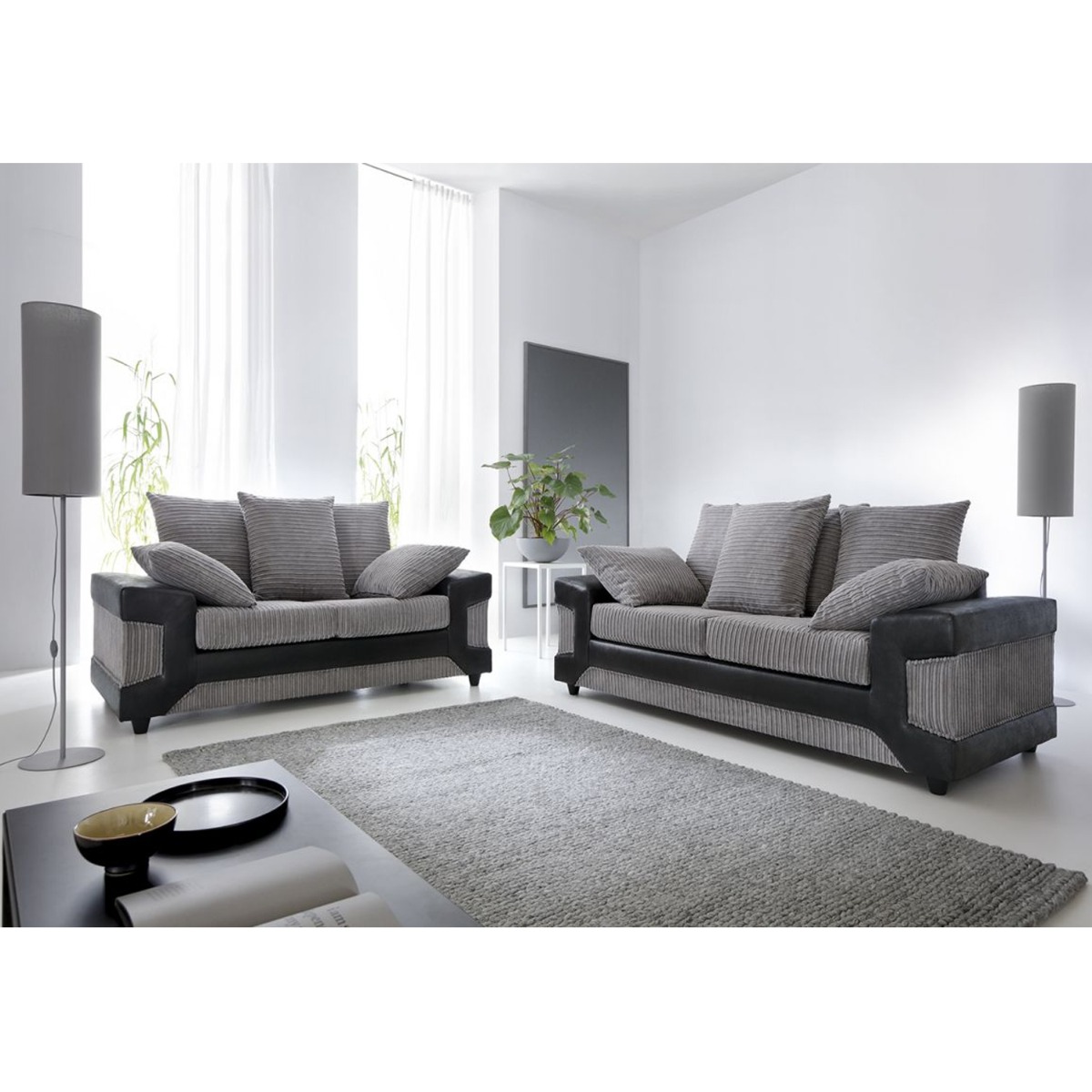 Dyno 3+2 Seater Sofa - Black - Moonlight Interiors