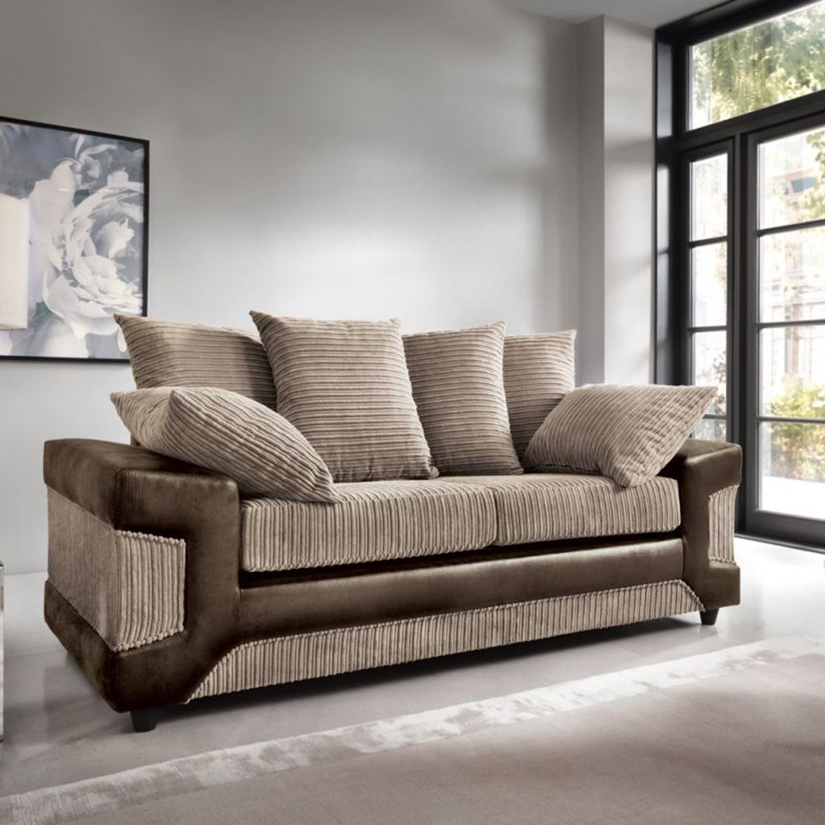 Dyno 3 Seater Sofa - Brown - Moonlight Interiors