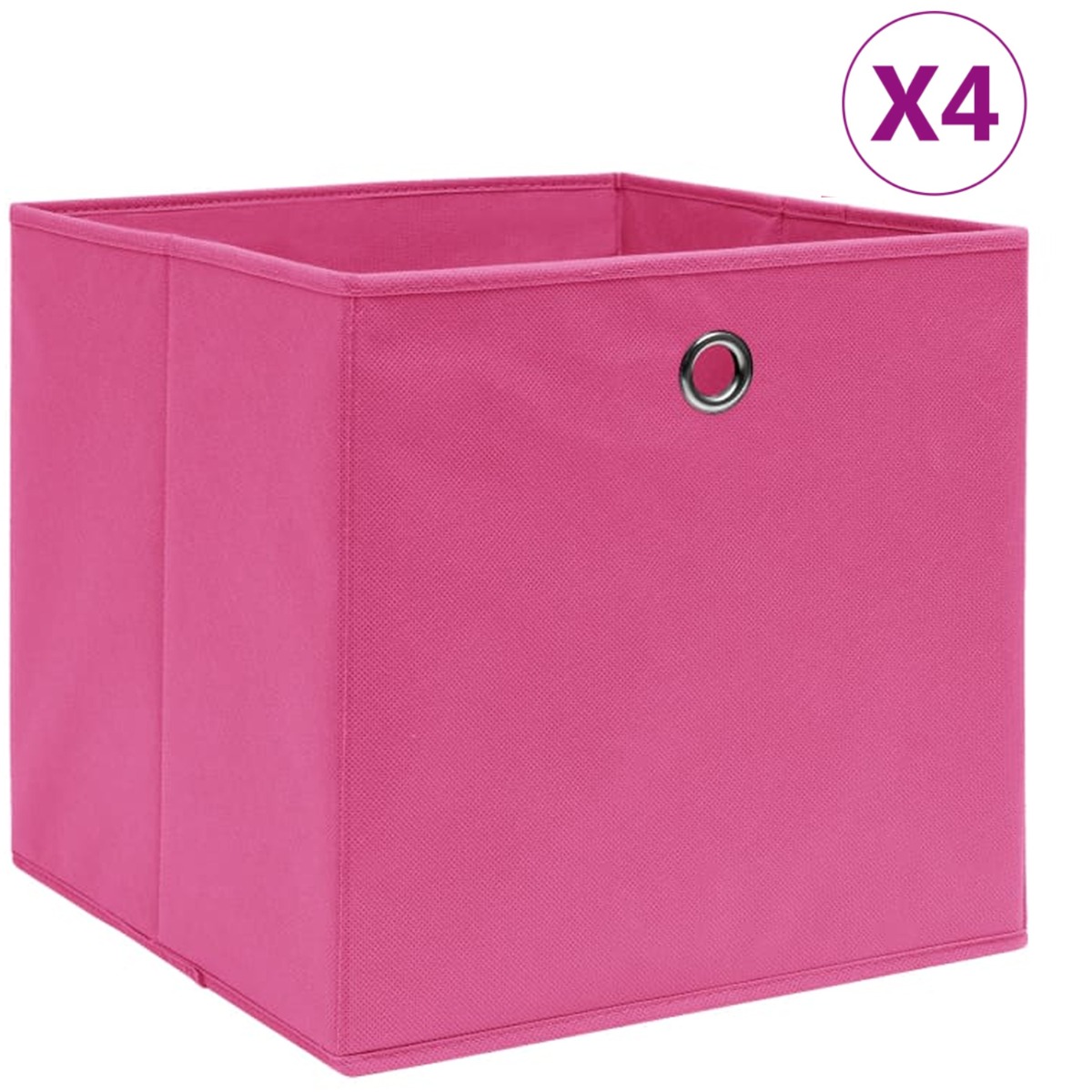 Storage Boxes 4 pcs Non-woven Fabric 28x28x28 cm Pink - Merlin Deals