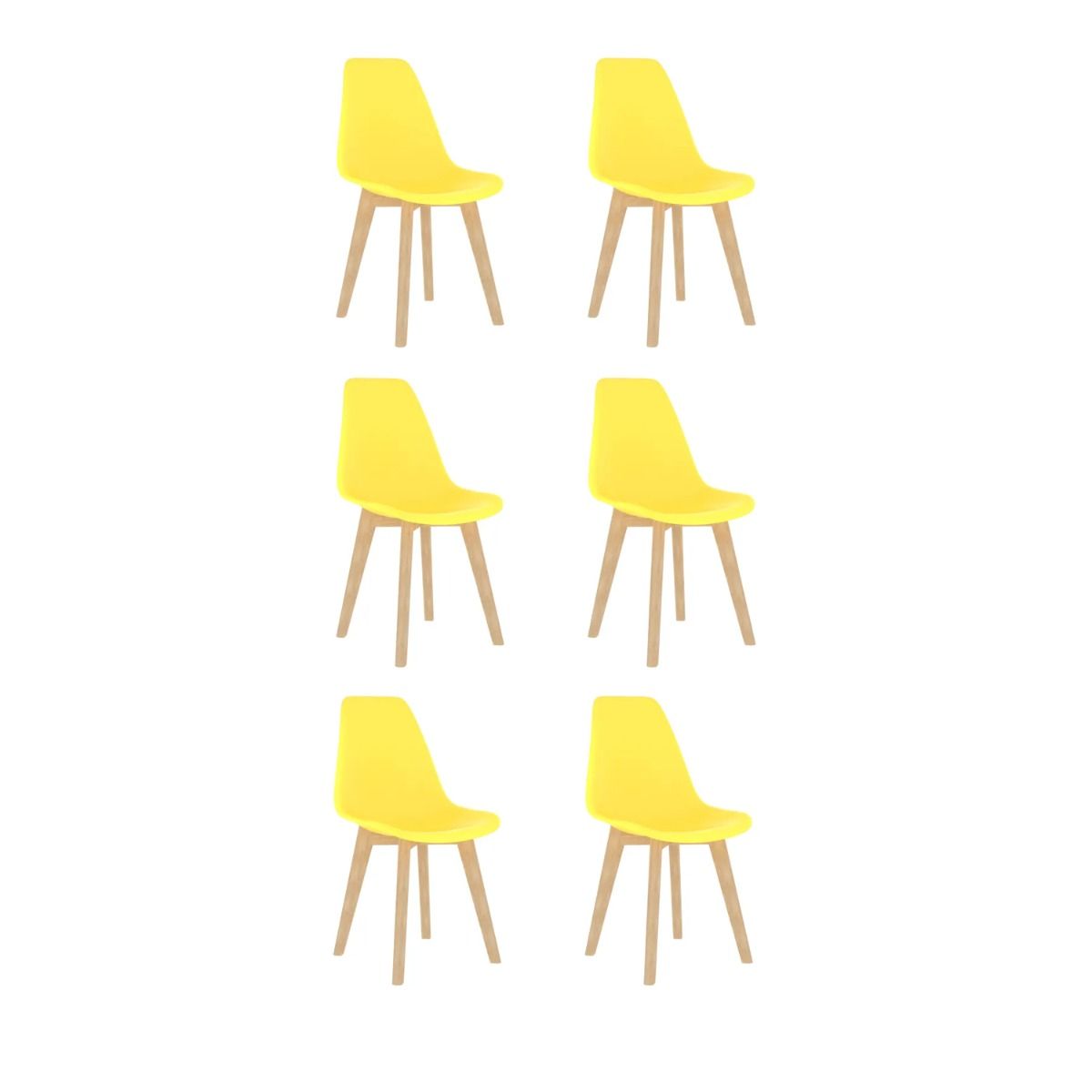 Dining Chairs 6 pcs Yellow Plastic - Direct Imports