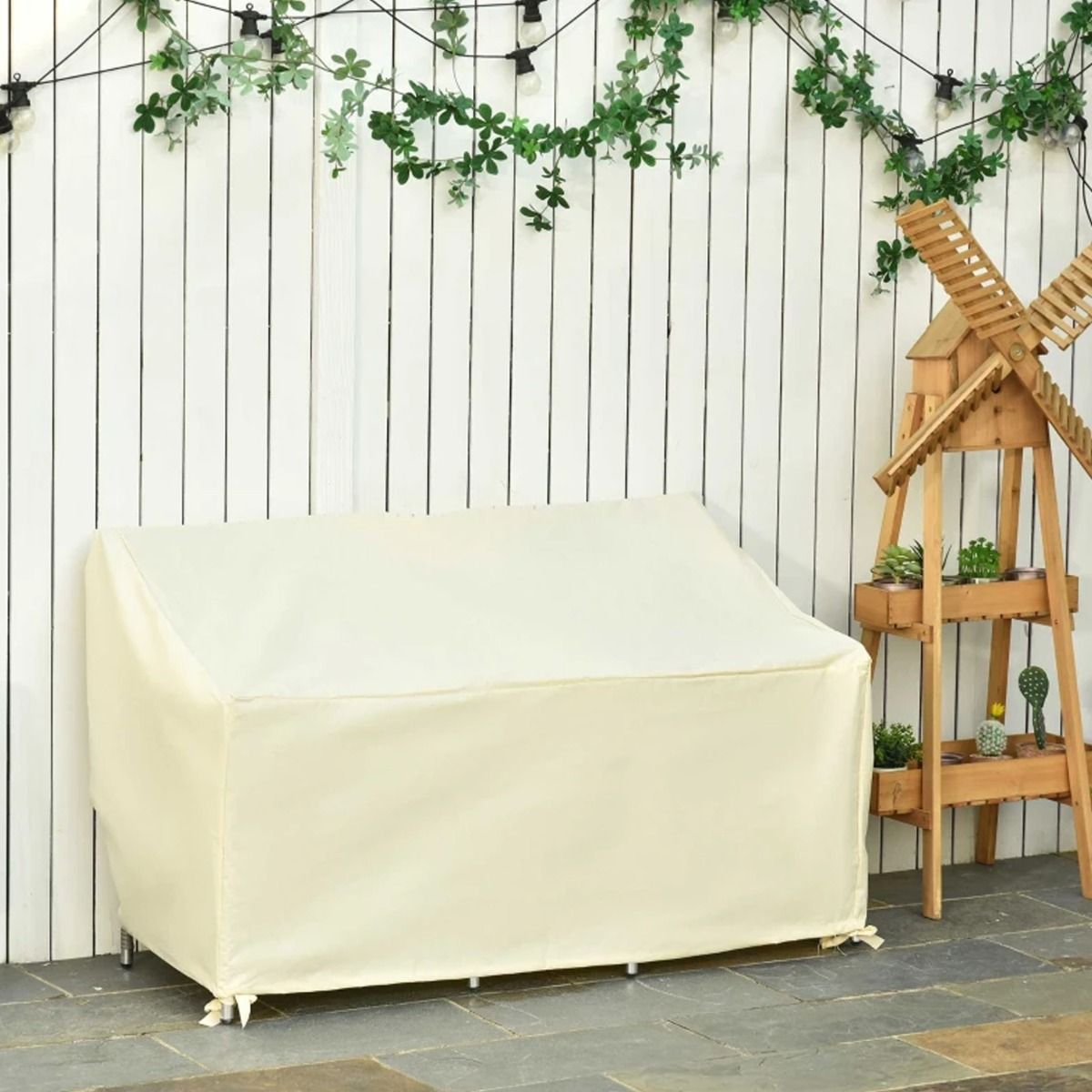 Outdoor Furniture 2 Seater Waterproof Protection Cover - Beige - The Garden Savant
