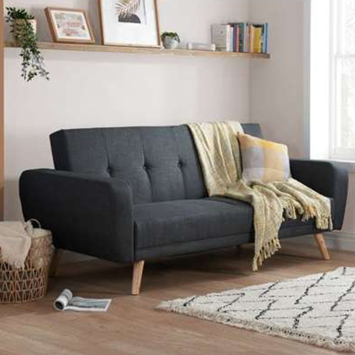 Birlea Farrow Large Grey Fabric Sofa Bed - Birlea Essentials