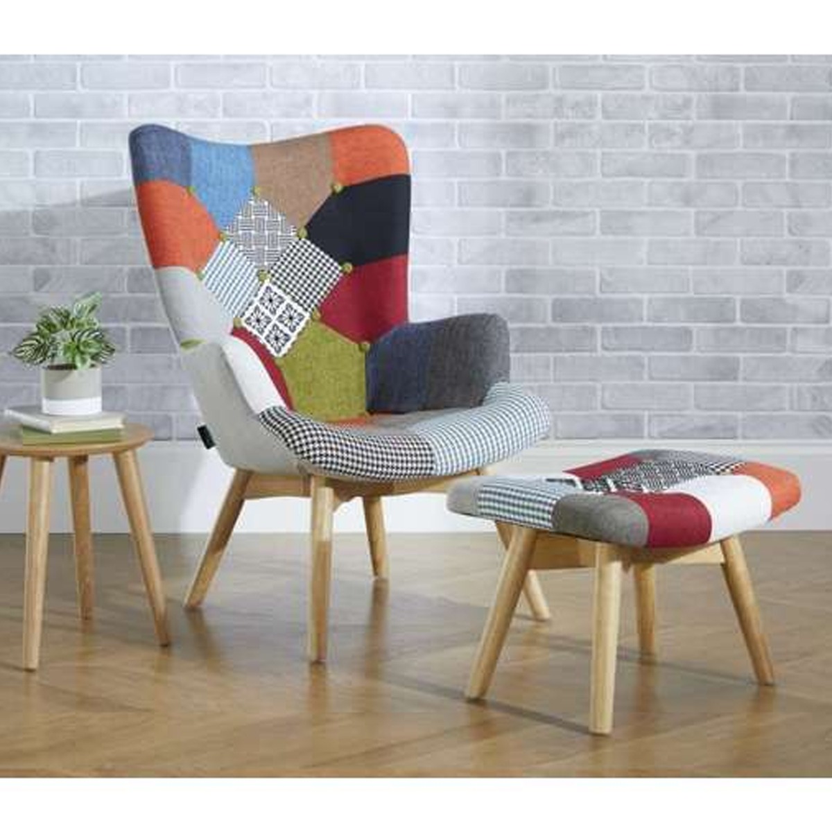 Birlea Sloane Patched Fabric Armchair - Birlea Essentials