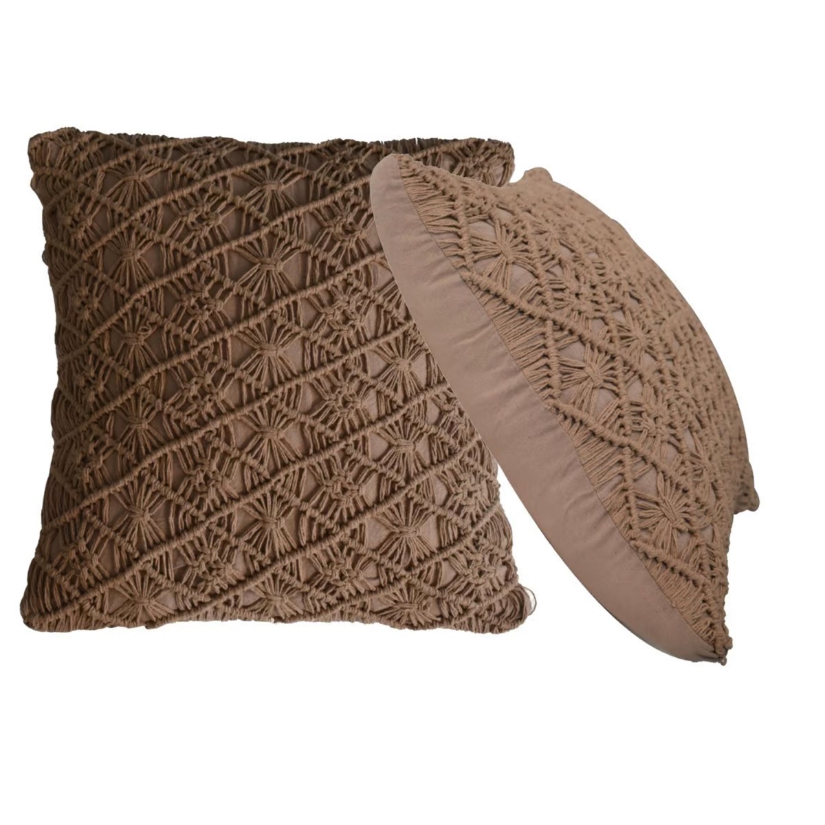 2Pc Cosy and Warm Design Cushion - Coffee - Beasley & Sons
