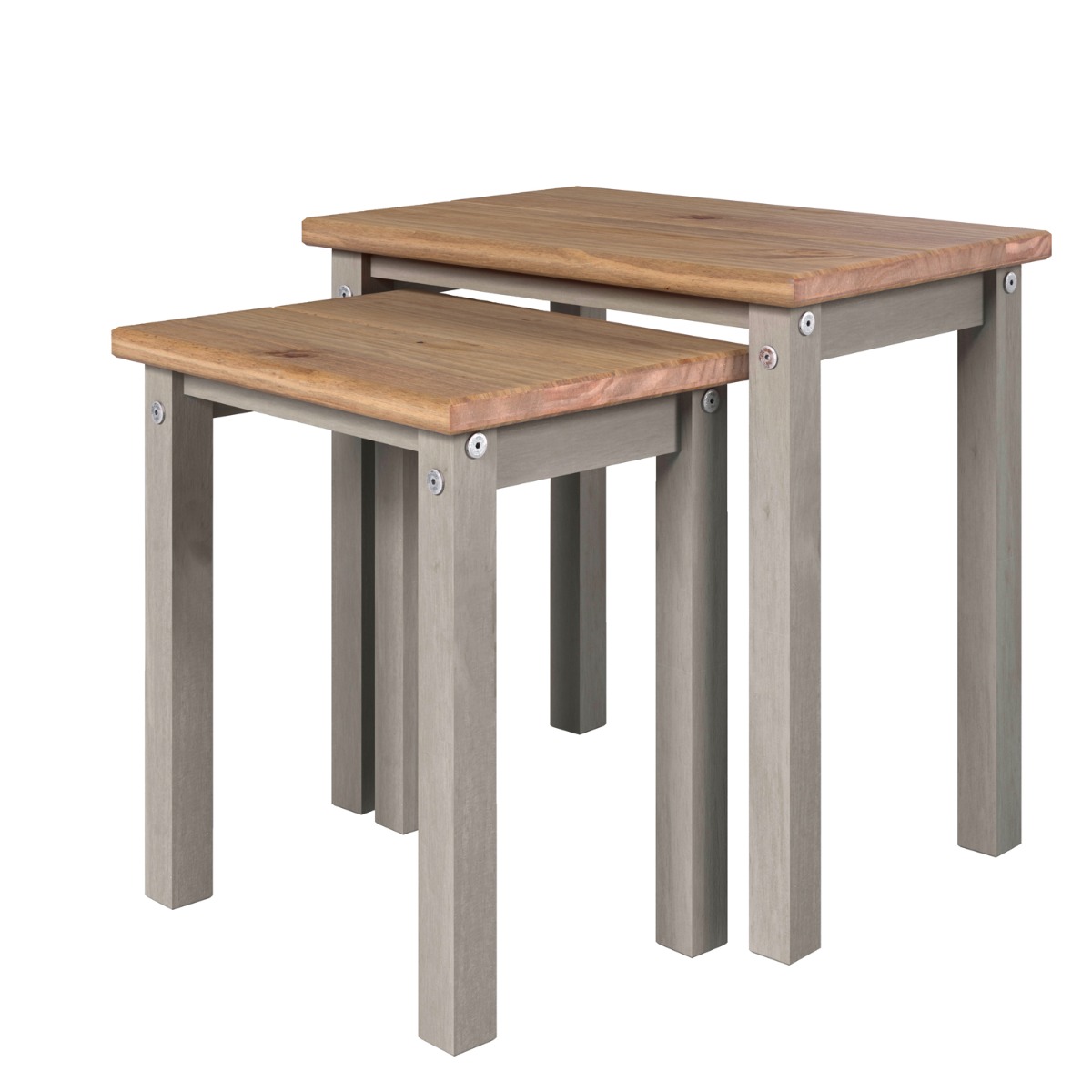 Simple Design Linea Wooden Nest of Tables Set of 2 - Grey - Colton & Sawyer