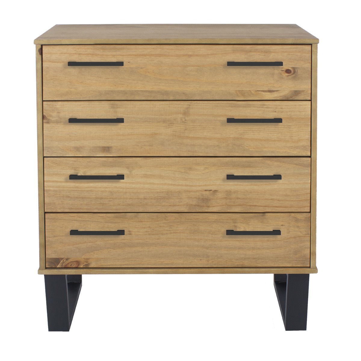 TEWKESBURY Oak Finish Chest of Drawers - Medium-sized, 4 Drawers - Colton & Sawyer