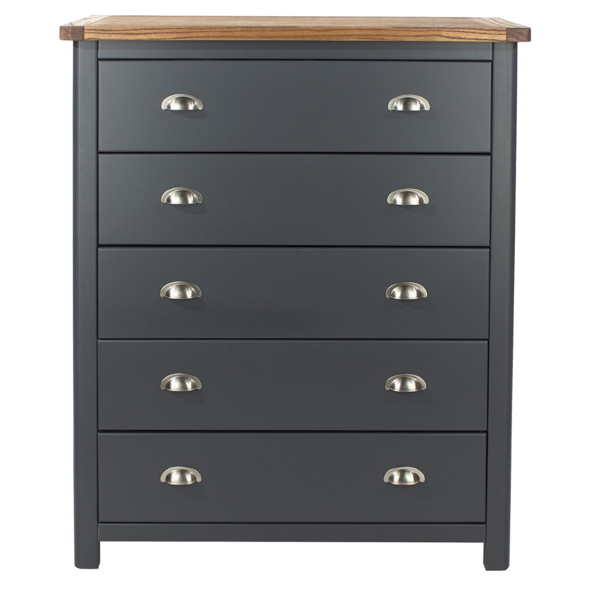 DIEGO Blue Chest of Drawers - Medium-sized, 5 Drawers - Colton & Sawyer